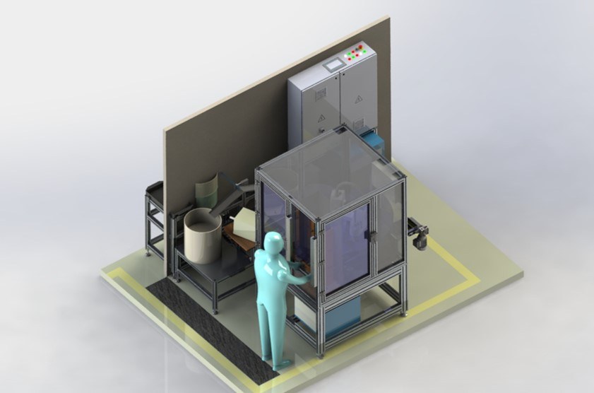 Postavitev kontrolne celice z operaterskim mestom — 3D prikaz